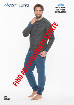 PIGIAMA UOMO M/L M6006 Tellini S.r.l. Ingrosso Abbigliamento